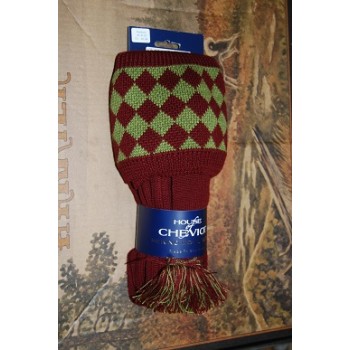 Chessboard Burgundy/ Moss Socks With Garters Chessboard Burgundy/ Moss Socks With Garters